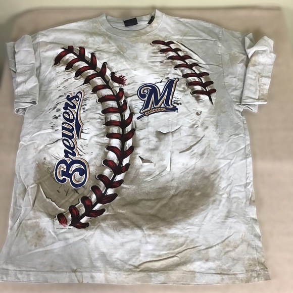 Blue Liquid big and tall Bravers tee shirt Size LTall - Picture 2 of 6